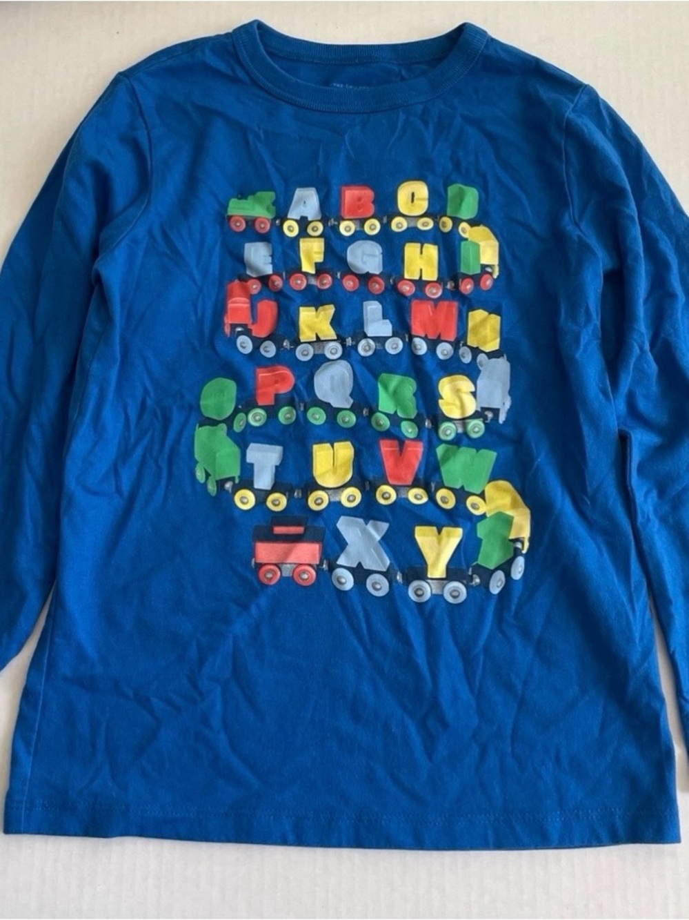 The Children's Place Blue Long Sleeve Alphabet Train Tee